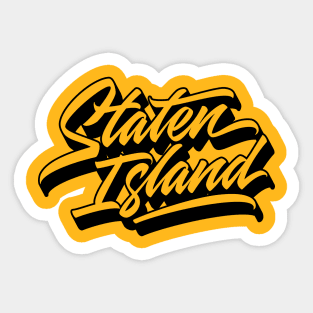 Staten Island custom made calligraphic logo lettering Sticker